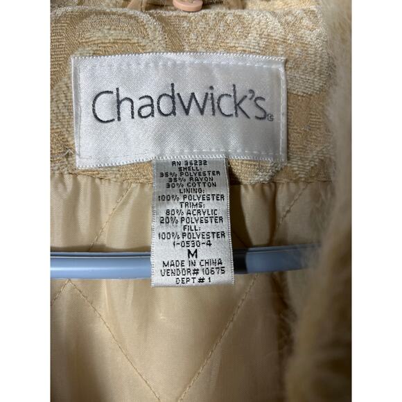 Chadwick’s women’s vintage tapestry coat with faux fur lined collar cream M - Picture 4 of 5